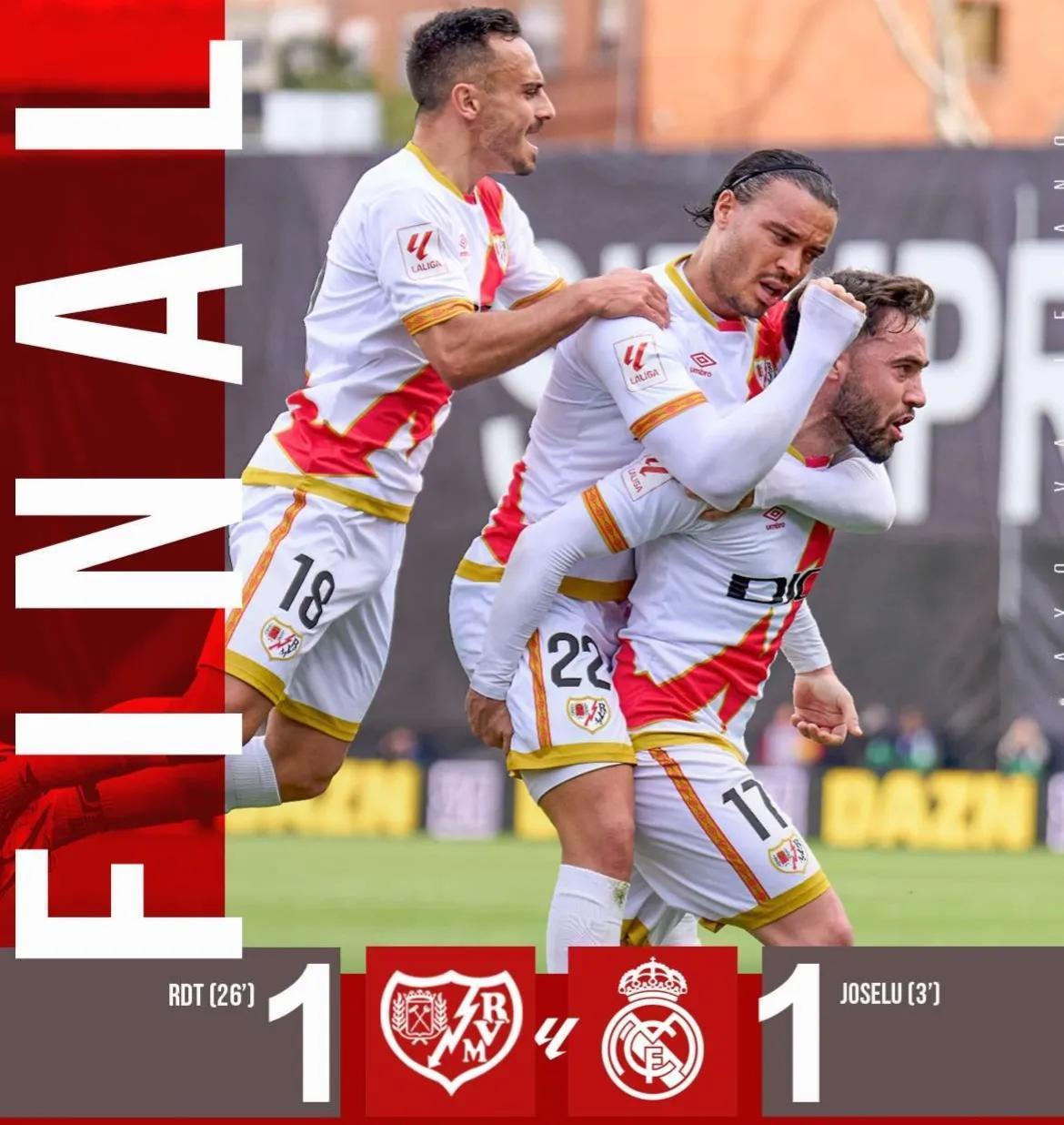 皇马1-1战平巴列卡诺并不意外，为什么这么说呢，首先这场是巴列卡诺新主教练伊尼戈