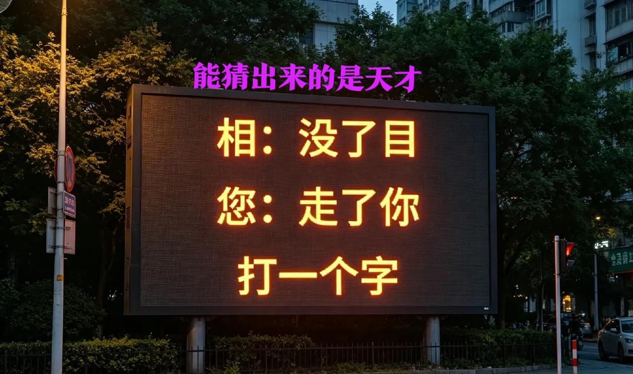 这个字谜有点难度哟，
问了八个大学生，三个学霸，都没猜对，能猜出来的，学历绝对高