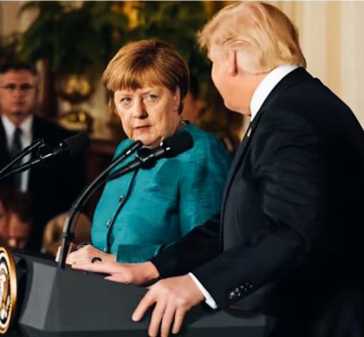 默克尔看向特朗普的眼神是不是很特别啊？
默克尔这眼神中代表着什么意思呢？
特朗普