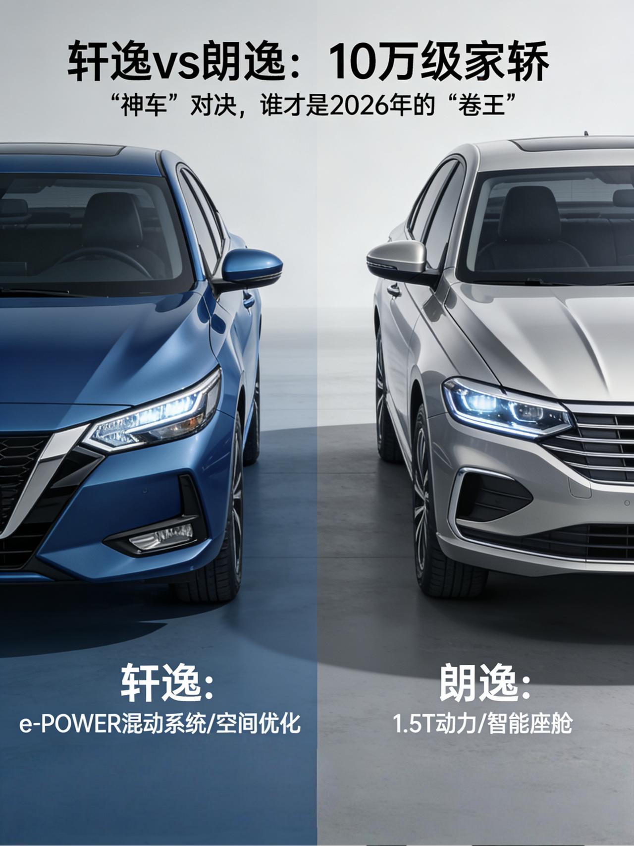 轩逸 vs 朗逸：10万级家轿“神车”对决，谁才是2026年的“卷王”？
兄弟们