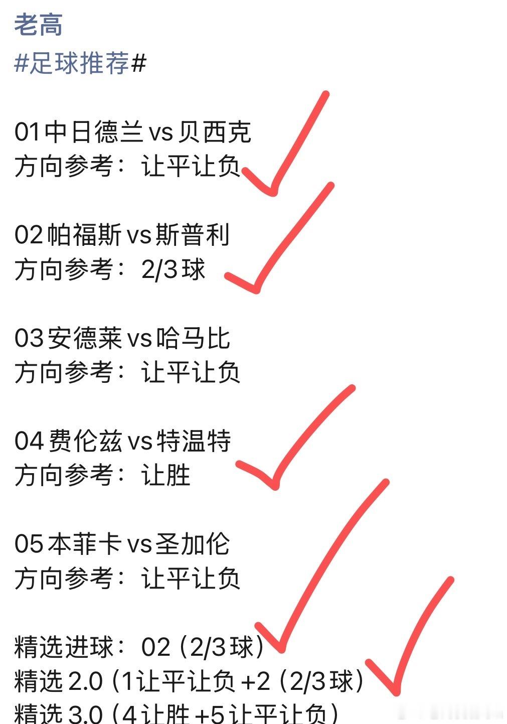 足球推荐昨天拿下双红！每日足球推荐足球