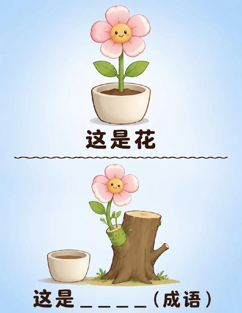 看图猜成语：花长在树上，你能秒答对吗？