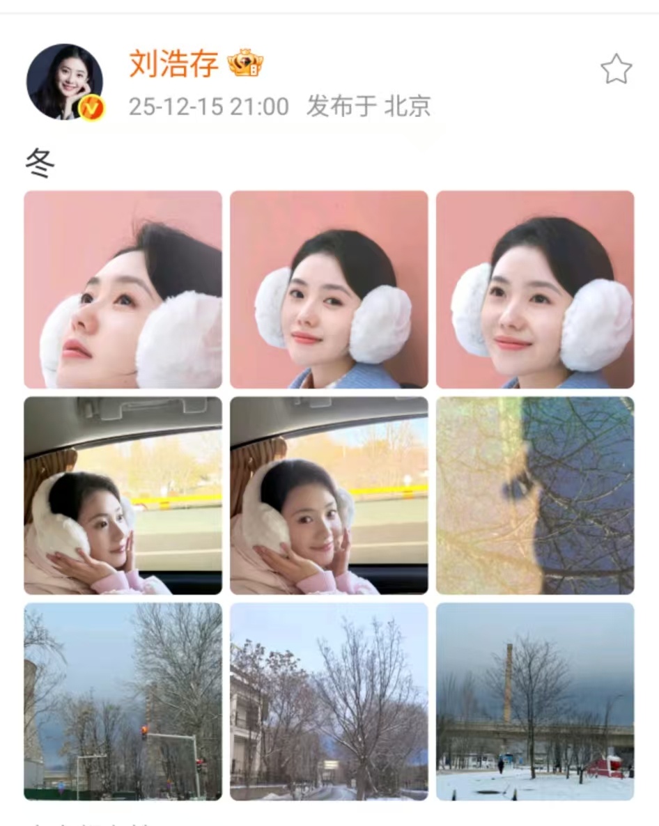 刘浩存冬天九宫格刘浩存说冬刘浩存冬天九宫格，美的，行呀行呀 