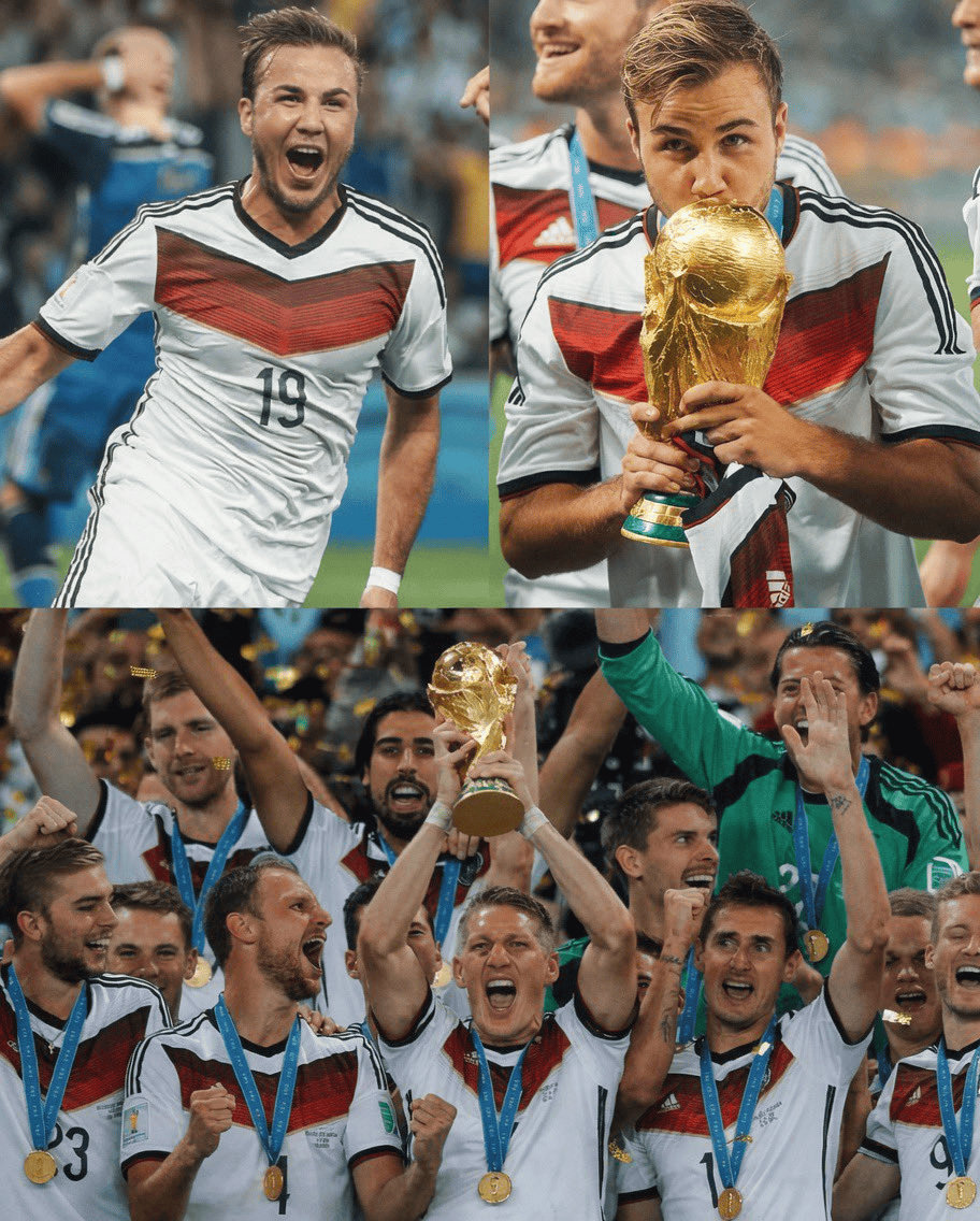 2014年的今天格策一击制胜，德国1-0阿根廷夺得世界杯 第4冠！！ 