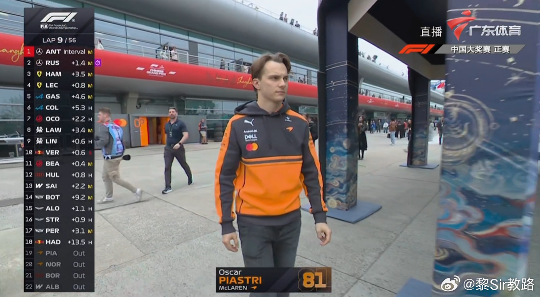 F1正赛 起步之后，81号车在这里2026赛季，PIA完全没跑过正赛。F1中国大