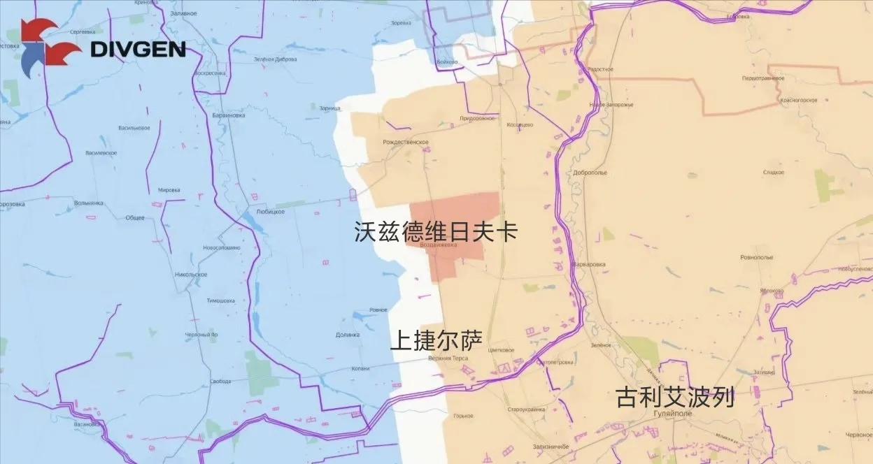 俄军东部集群第68集团军近卫第39摩步旅在扎波罗热州占领了沃兹德维日夫卡，拉平了