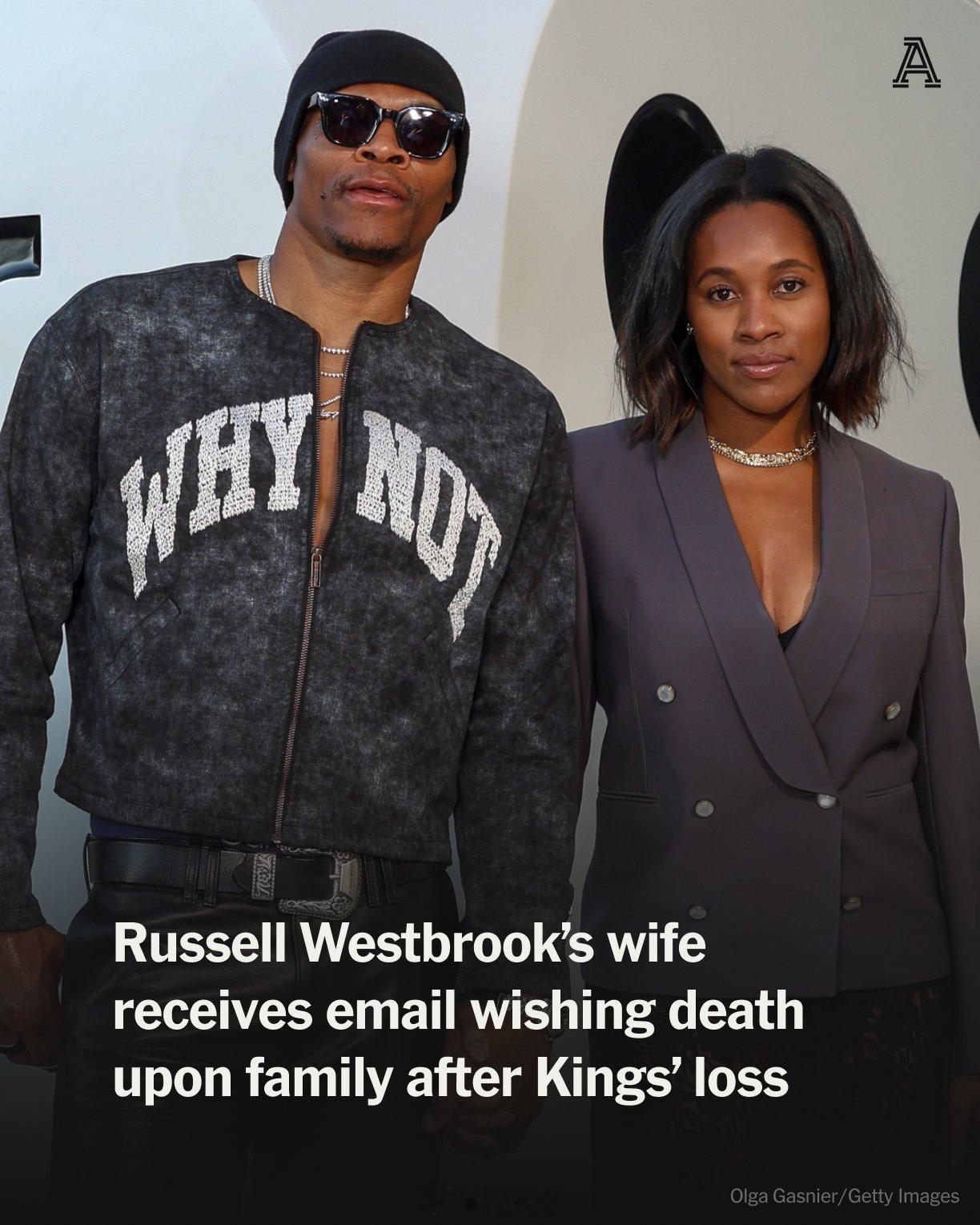 在周五国王输给魔术的比赛中，威少仅得5分，威少媳妇收到诅咒邮件，咒他们在车祸中丧