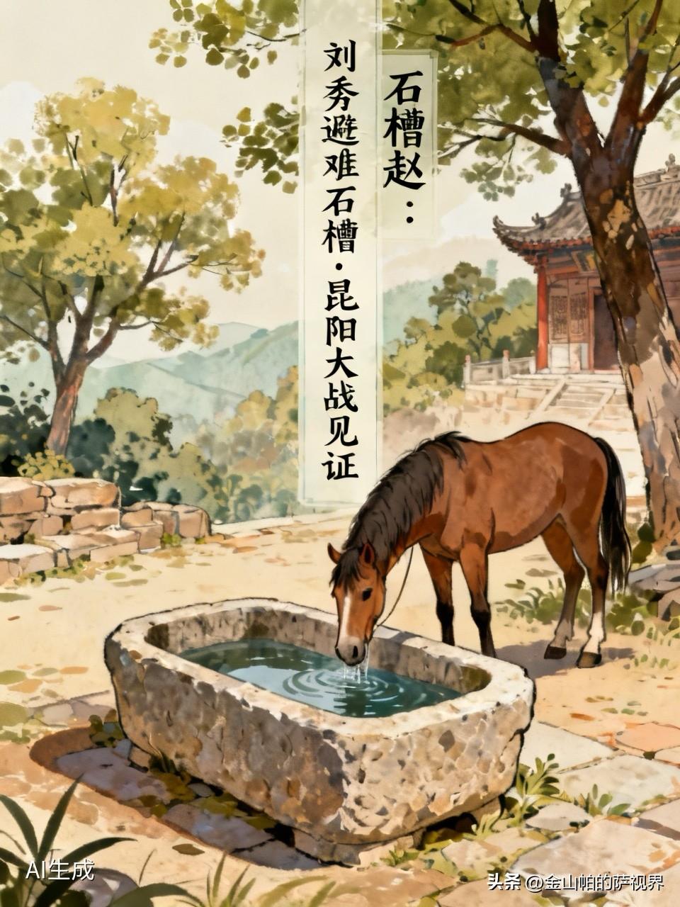 石槽赵：刘秀避难留下的石槽，见证“昆阳大战”。在漯河市郾城区辽河路东段，有个村子