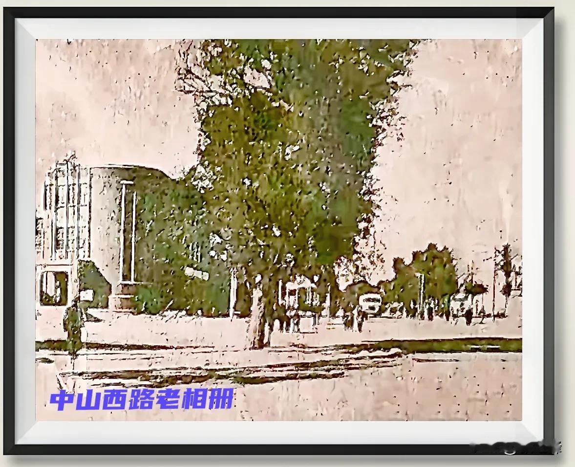 中山西路老图片：一张非常怀旧的老图片，不知是什么年代街景，这里不是茂密的垂柳，而