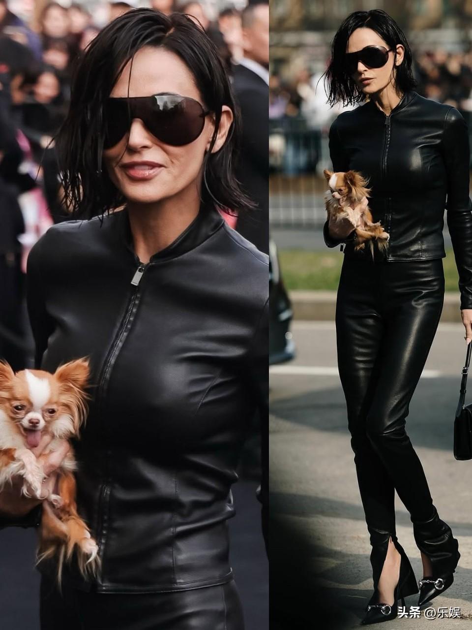 🖤63岁黛米摩尔飒疯了！Gucci秀场皮衣封神

她比20年前还“年轻”……真
