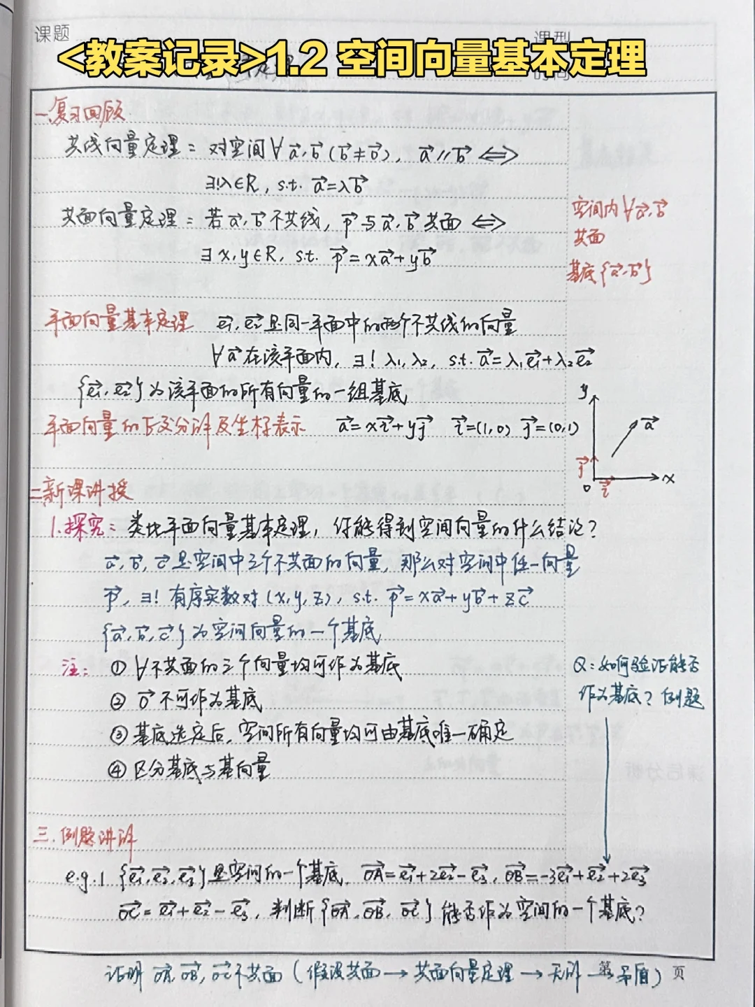 1.2 空间向量基本定理