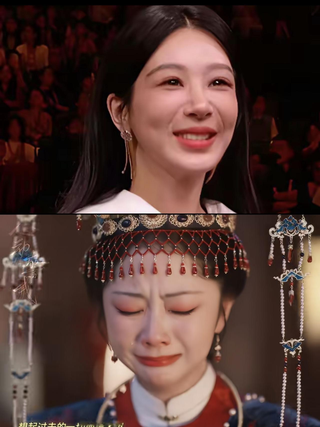 看了这张对比图，
真是庆幸，幸好兰香是让谭松韵来演，

不然以杨紫如今的脸，还真