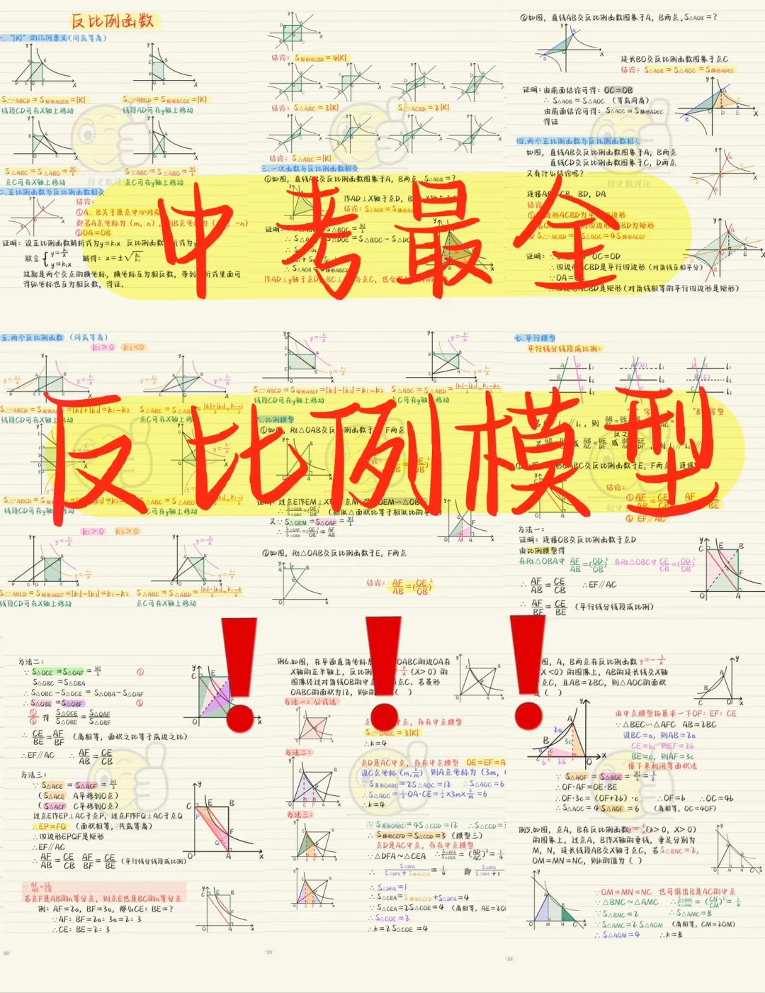 中考数学：反比例模型大全❗❗❗