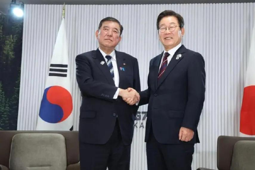 8月23日，法新社报道:“李在明周六开启首次访日行程，他将石破茂首相会面，商议双
