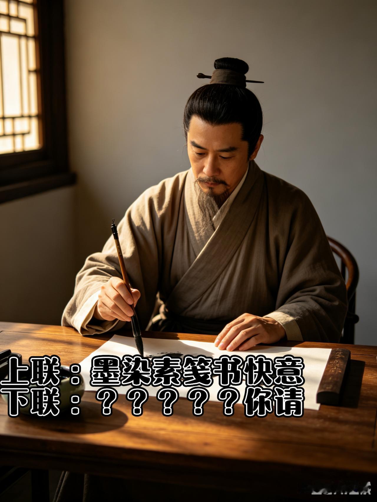 闲来无事翻看旧时笔记，忽然想到一句上联，顿时来了兴致。本想一气呵成对出下联，奈何