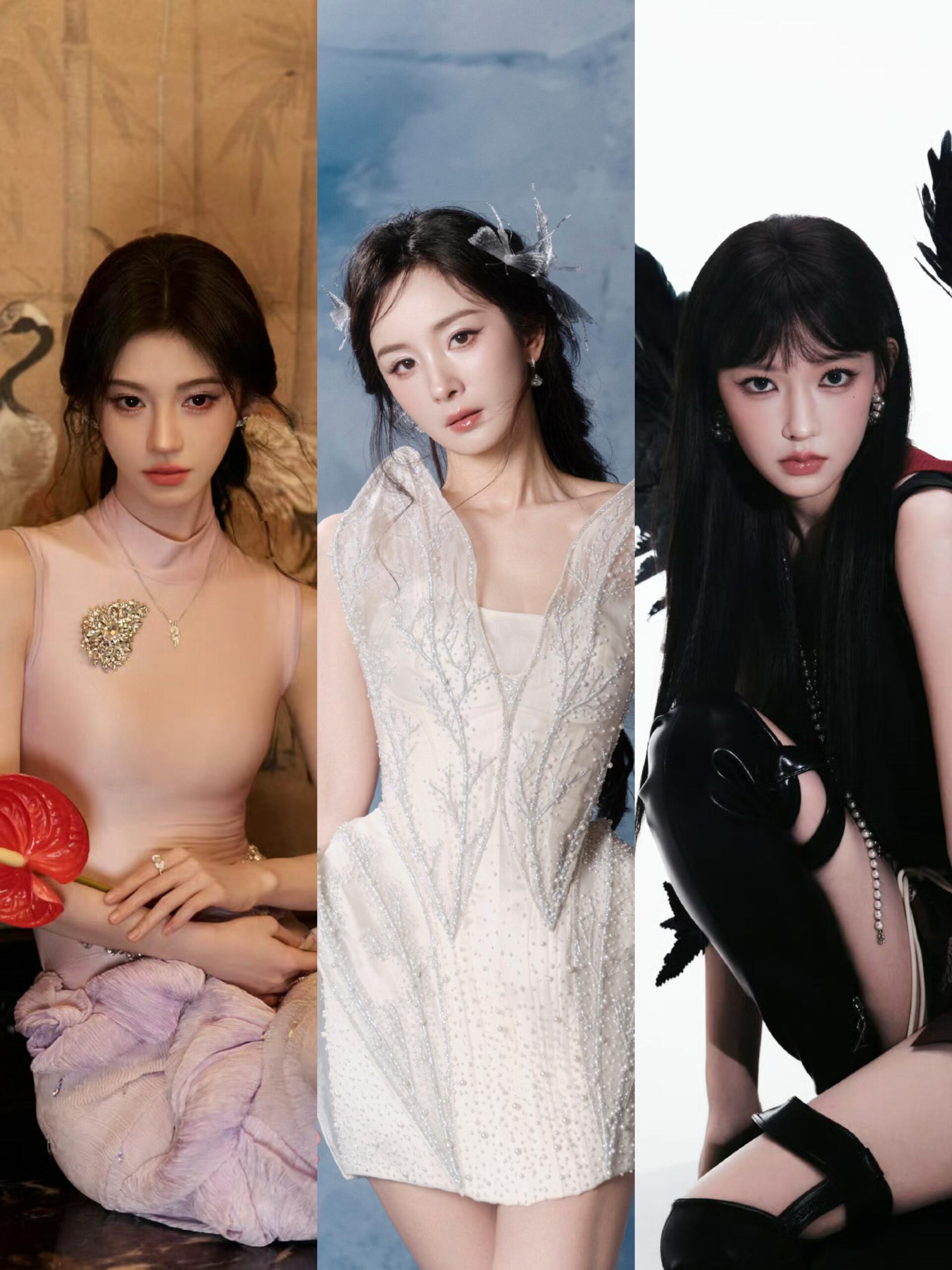 杨幂、鞠婧祎、程潇活动造型，三张好完美的脸 ​​​