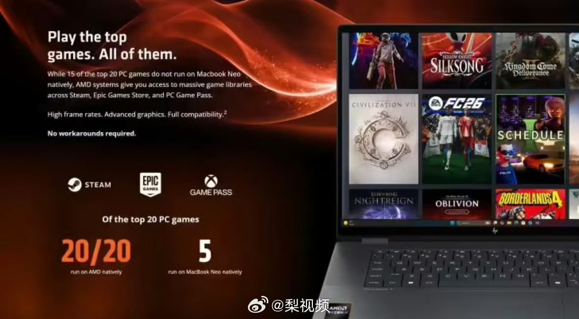 AMD营销嘲讽苹果 货车嘲笑超跑载重低