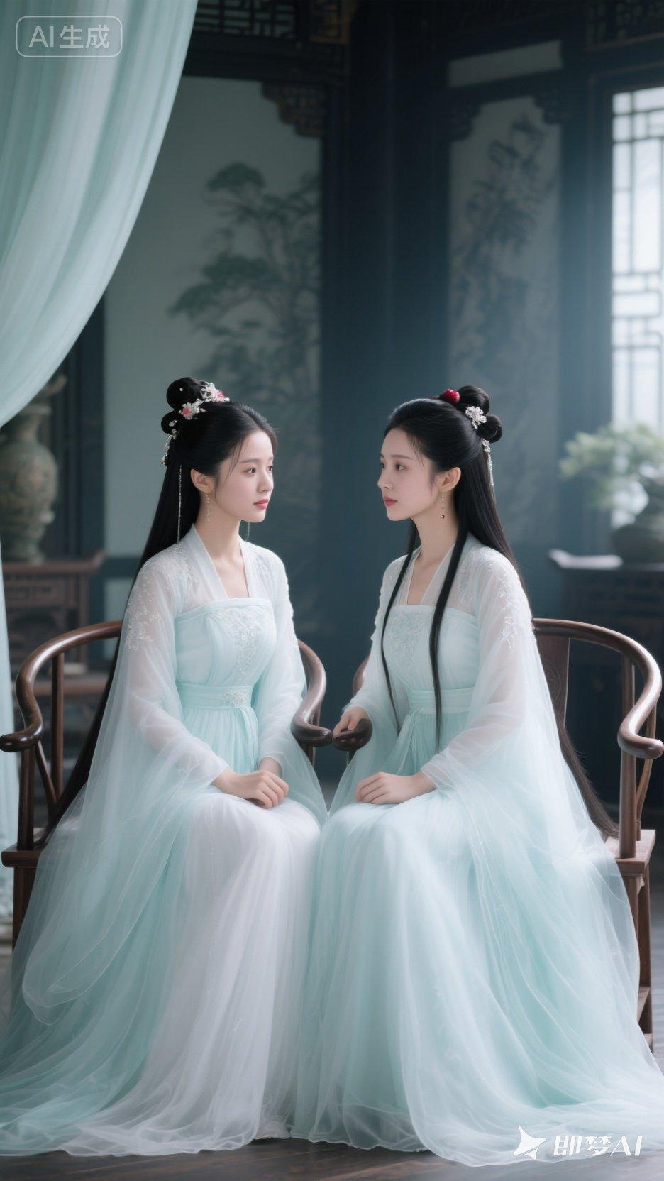 “穿越时空的对话，古风美人的优雅邂逅”🌸💃