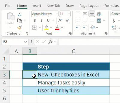 微软宣布 Excel 单元格开始支持“复选框”功能，Windows 和 Mac 