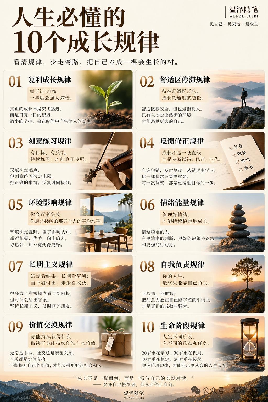 人这一生要悟透的10个成长规律！

别总盼着有人把人生指南直接递到你跟前，摔过几