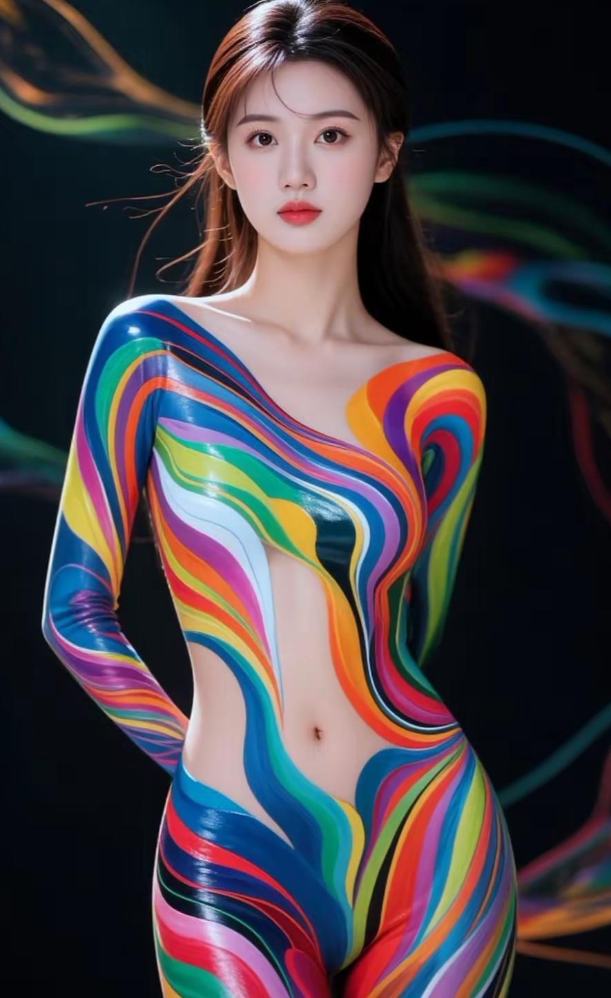 AI越来越强大了，人体彩绘都生成的这么惊艳