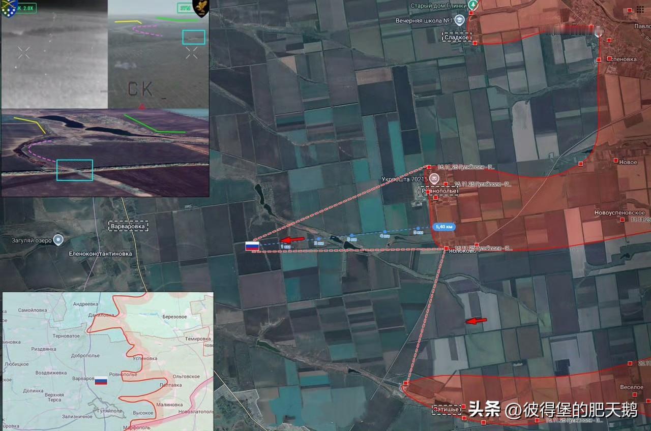 古里亚伊波列 - 瓦尔瓦里夫卡
古里亚伊波列地区，俄军正在与乌军防御部队进行激烈