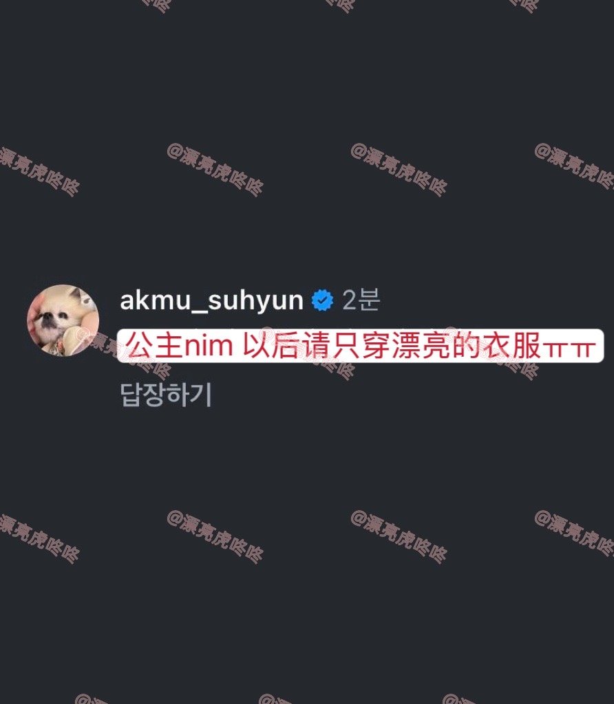 【twi】IU穿了AKMU李灿赫T恤，妹妹留言：“公主nim 以后请只穿漂亮的衣
