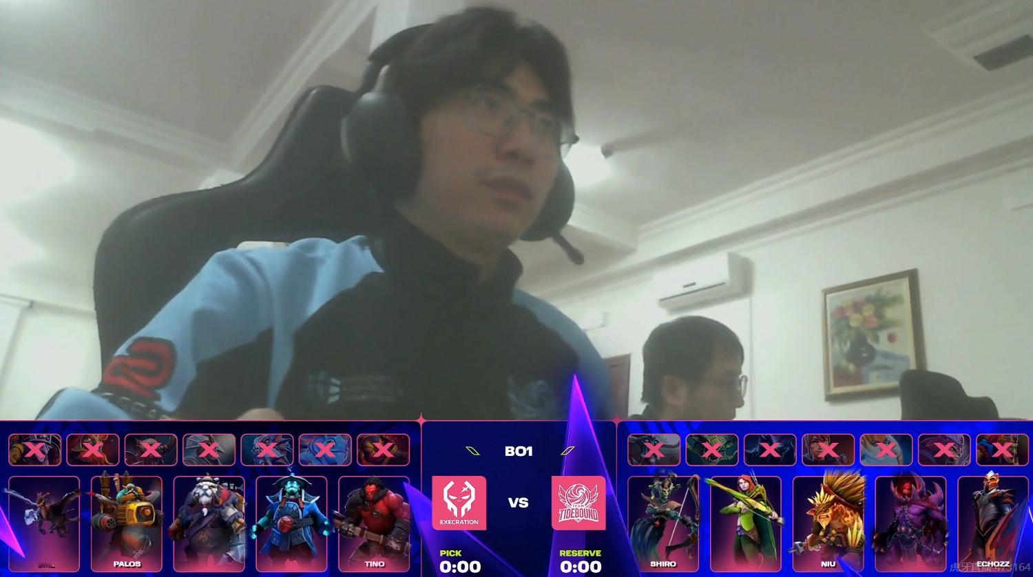 今天第一场中国队比赛Tidebound vs XctN BP已结束，战车在小组赛