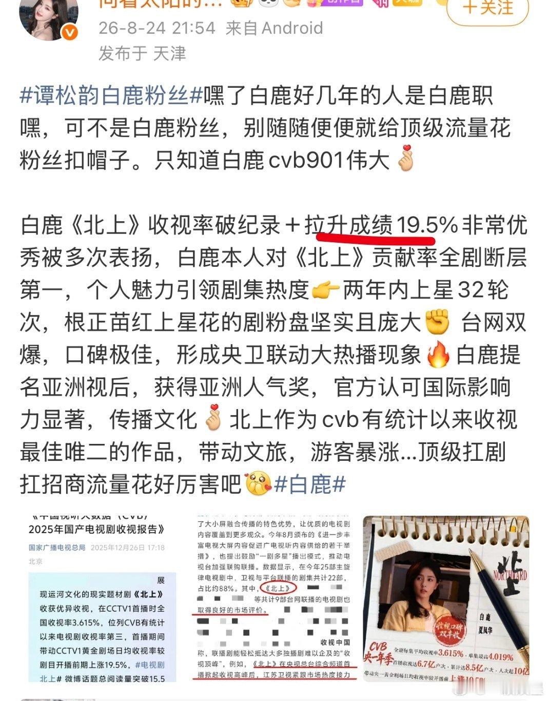 老鹿粉这数学谁教的，六姊妹平均收视率4.349，南下接档播出后平均收视率3.61