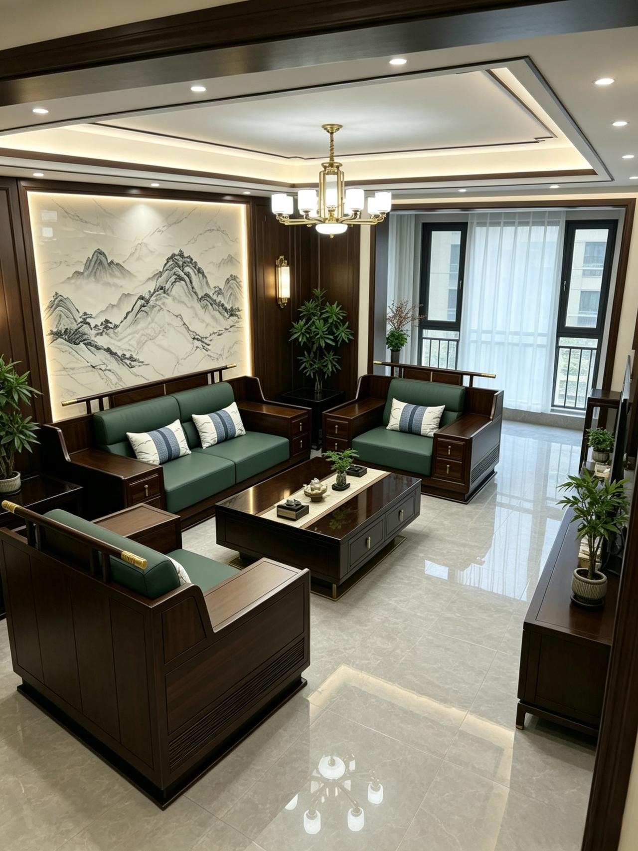 新中式客厅风格装修 新中式家具 新中式沙发 全屋定制 真实生活分享计划