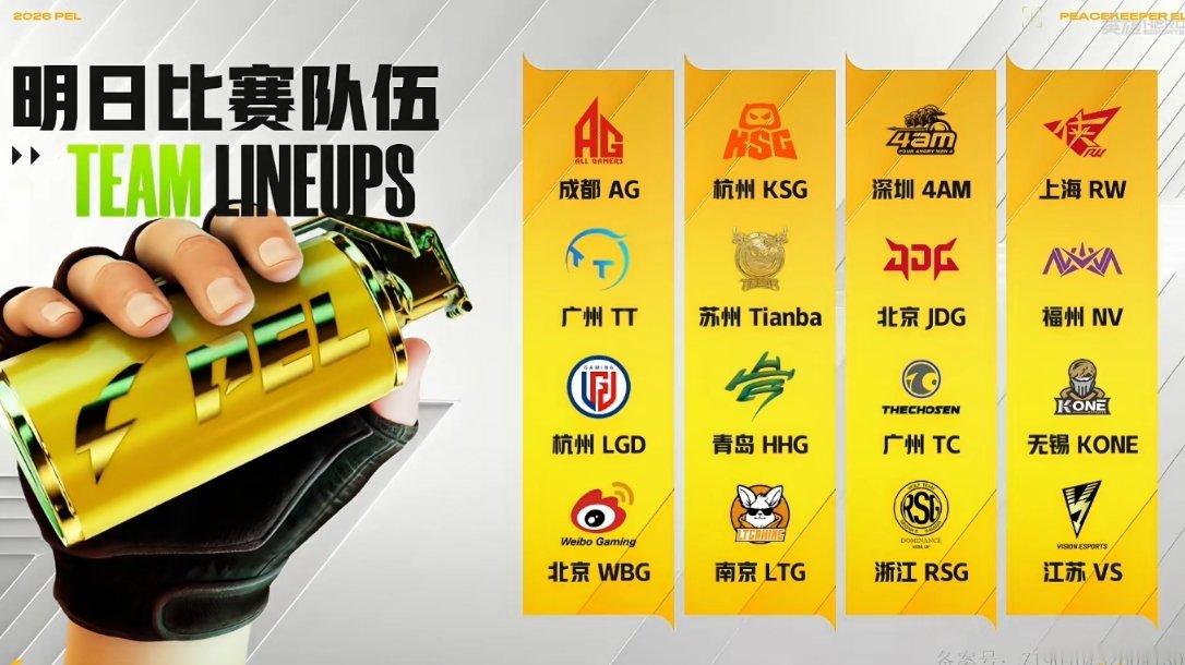 明日比赛队伍名单2026PEL夏季赛开赛2026PEL2026PEL夏季赛