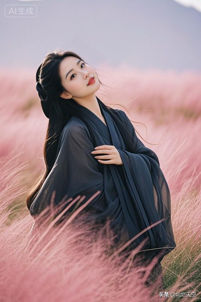 粉黛漫野时，黑衣衬温柔