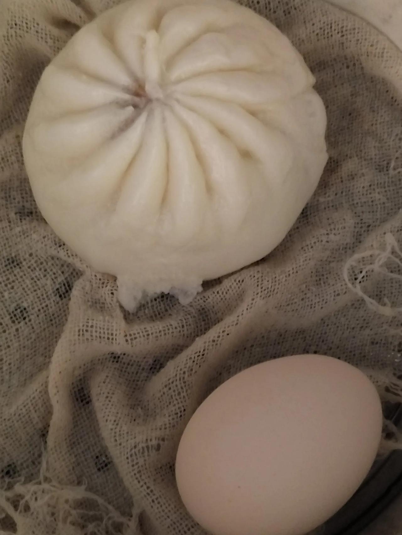 #我的早餐日记#一个包子，一个鸡蛋，一杯牛奶