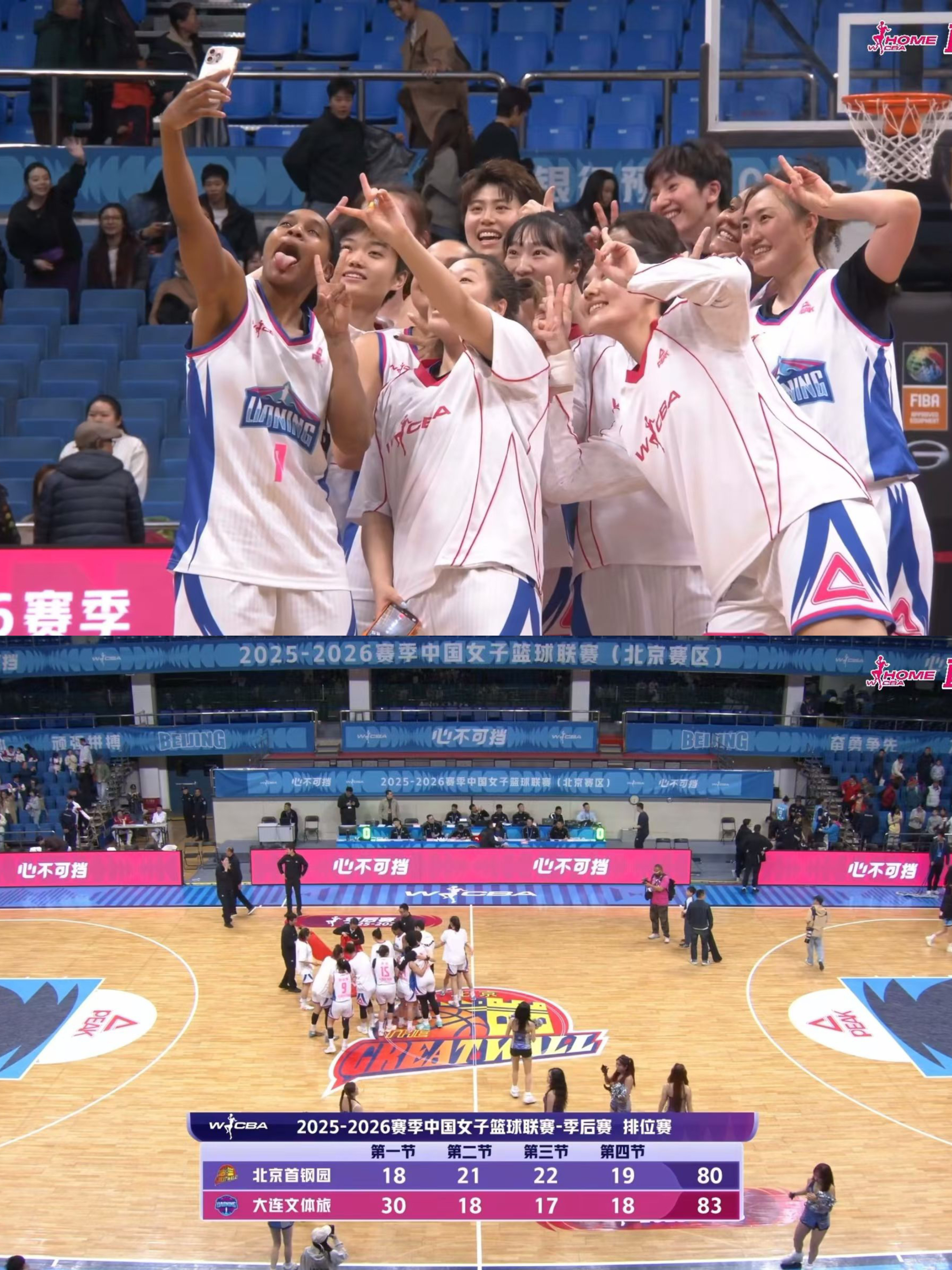 恭喜辽宁女篮客场再胜北京女篮总比分3-0横扫对手 