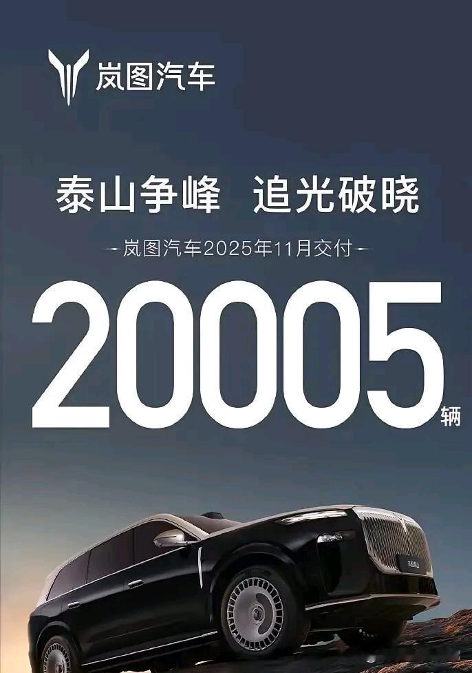 太牛了！岚图11月销量达成2万台！接下来到了岚图泰山出力的时候了！

大六座旗舰