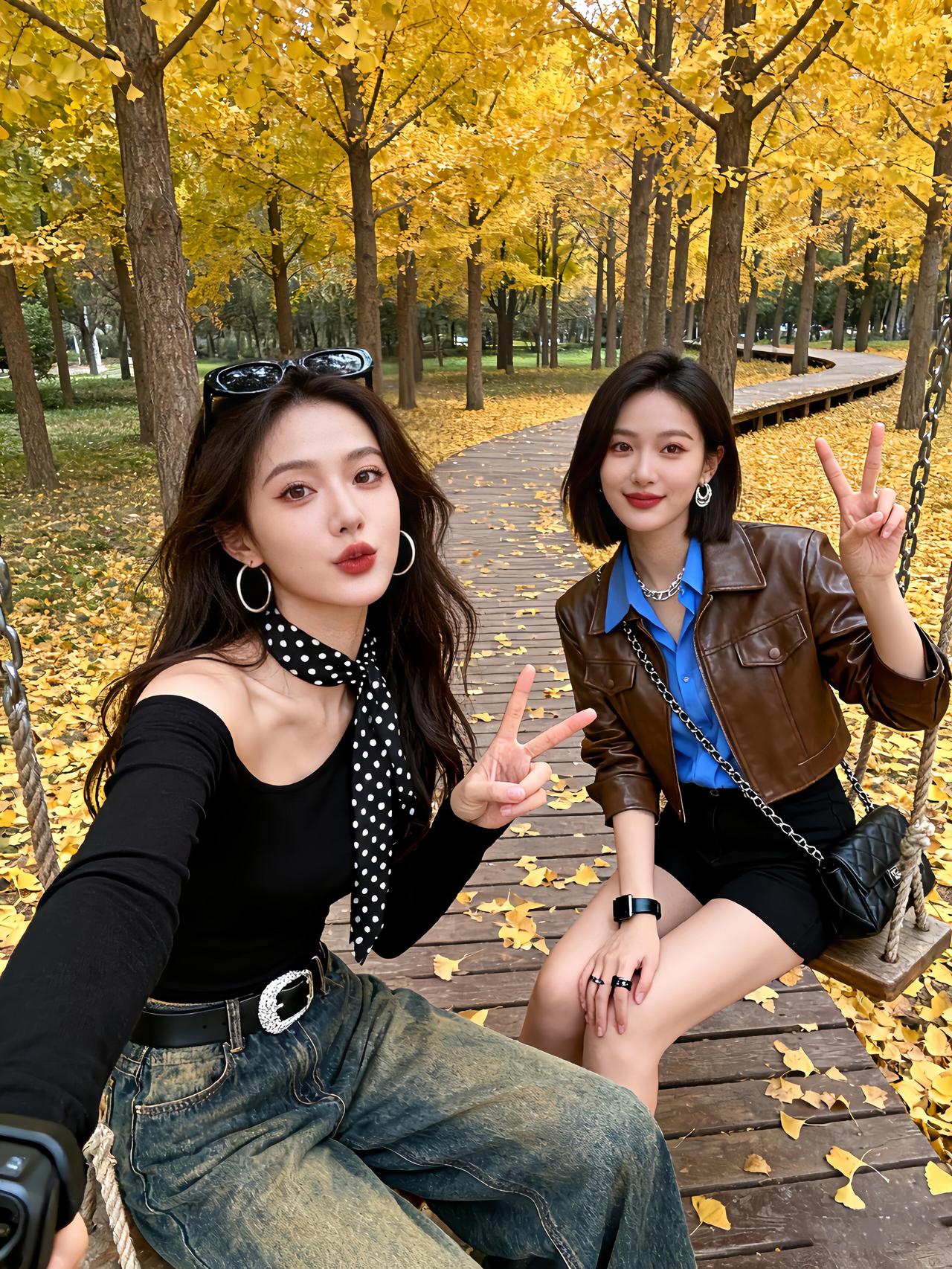 秋日闺蜜照