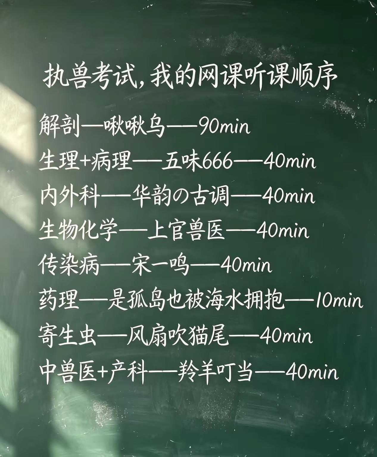 执兽考试，我的网课听课顺序。执业兽医师 执业兽医资格证 动物医学 执业兽医