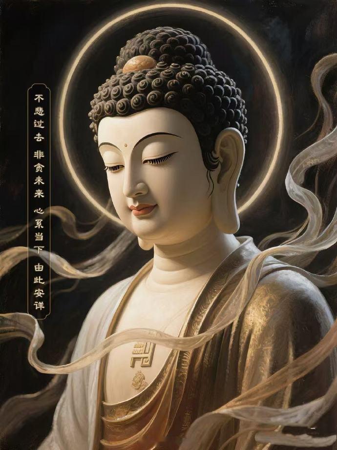 见佛祈福，沐福前行。愿佛光常照周身，护佑平安顺遂。烦恼渐行渐远，好运常驻身旁，生