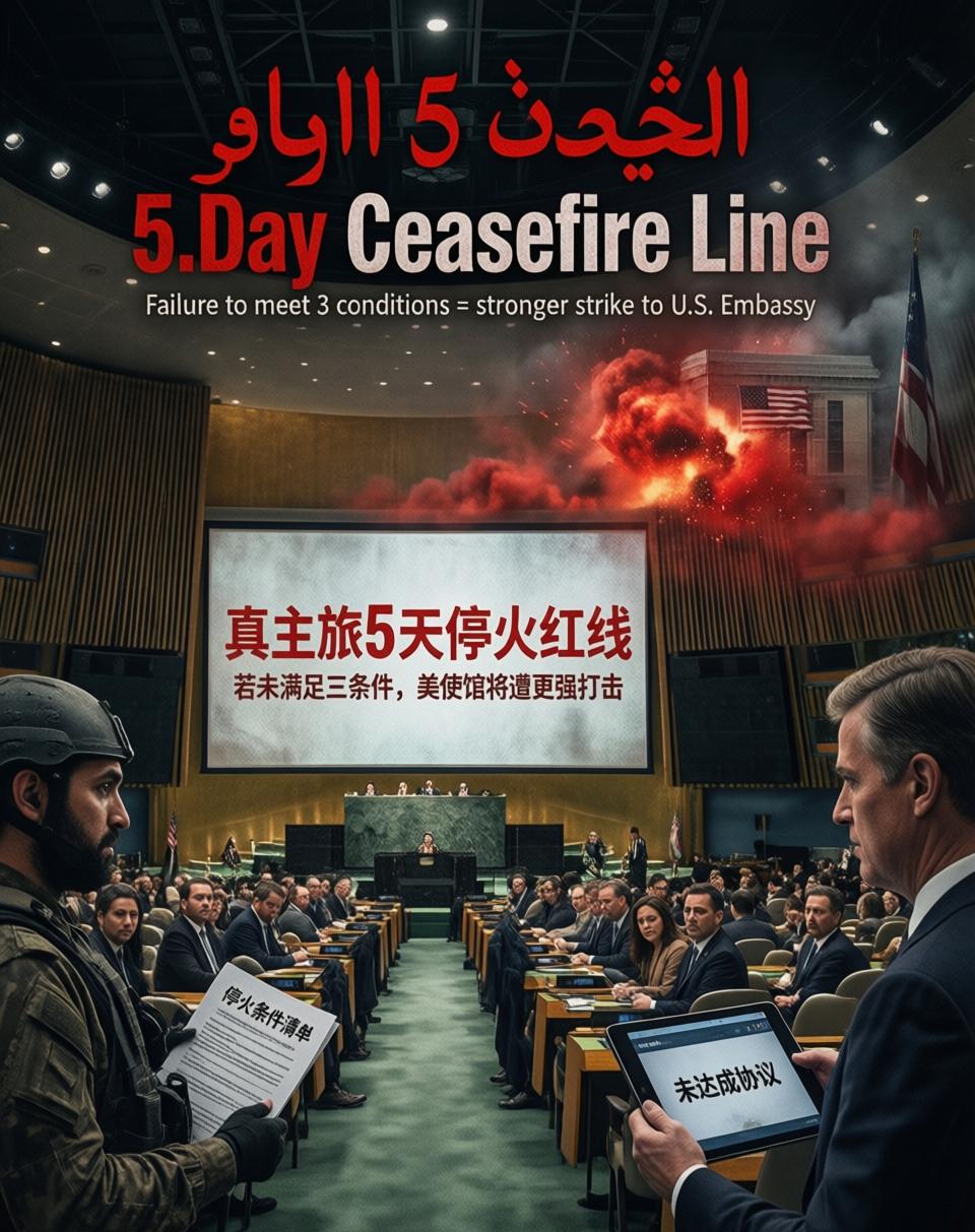 伊拉克真主旅那边刚扔出来一个五天的停火窗口，话说得挺重——美以如果不按他们划的道