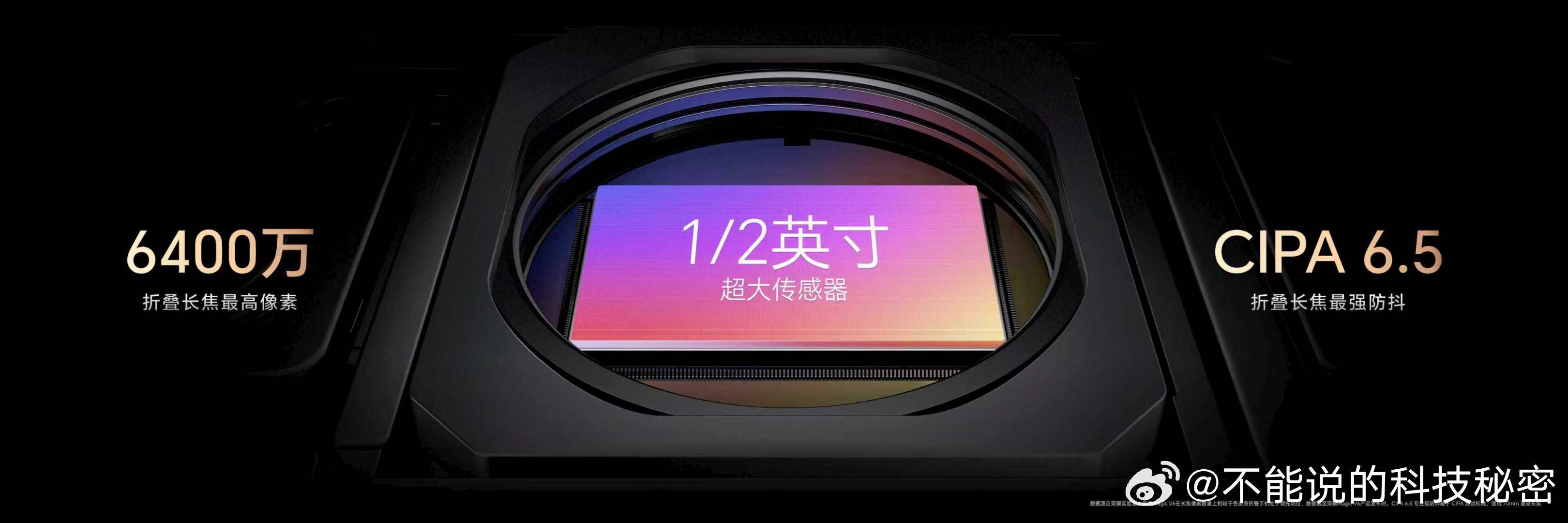 荣耀Magic V6 配备最强潜望长焦镜头，拥有 6400万折叠最高像素，配合1