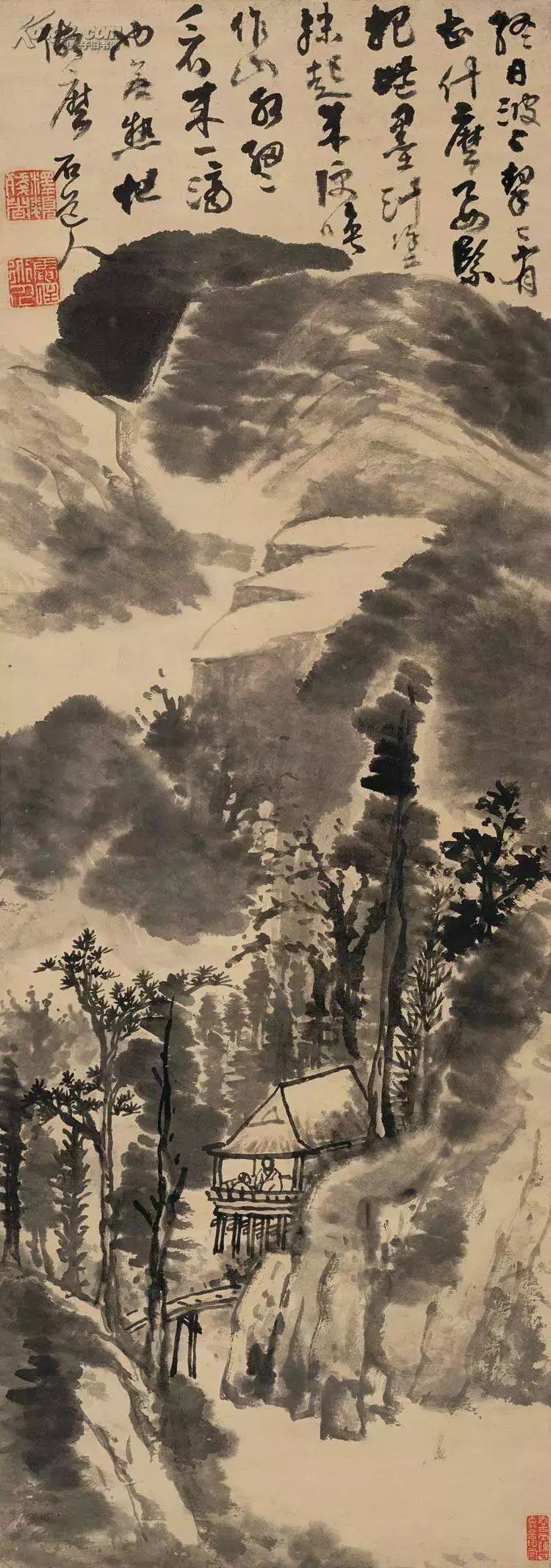 髡残是清初四大高僧画家之一，三百多年来，髡残一直以其人品与画品并重的高华之气，影