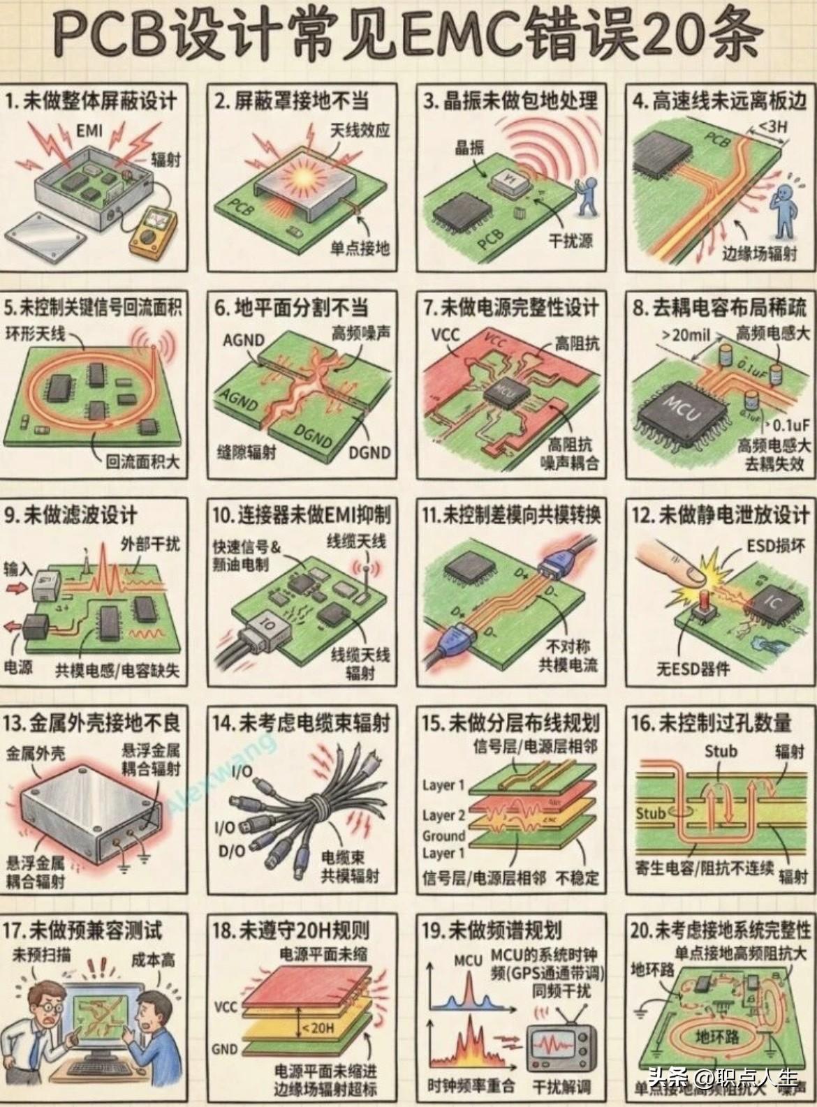 PCB设计常见EMC错误20条