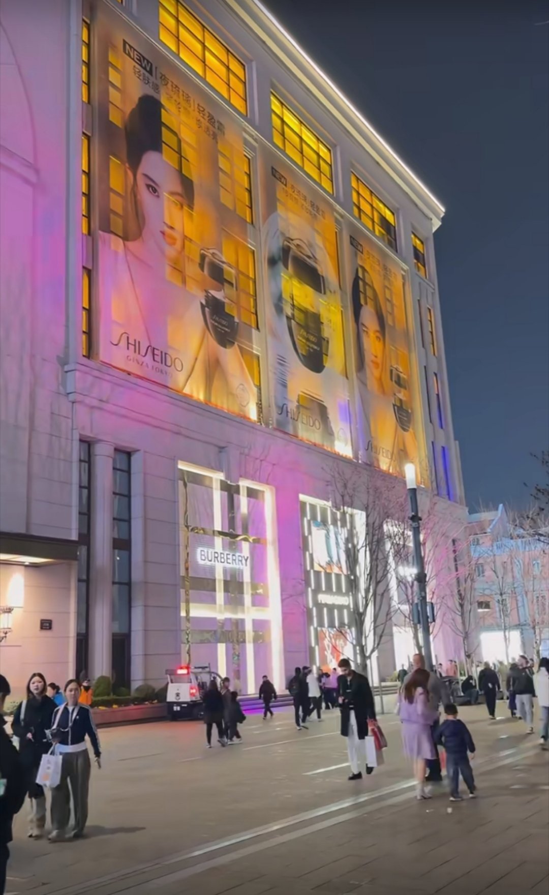 猫人追觅无缝衔接走过一条街全是资生堂，转弯遇上天梭超大硬广，还有LV，祖玛珑，珀