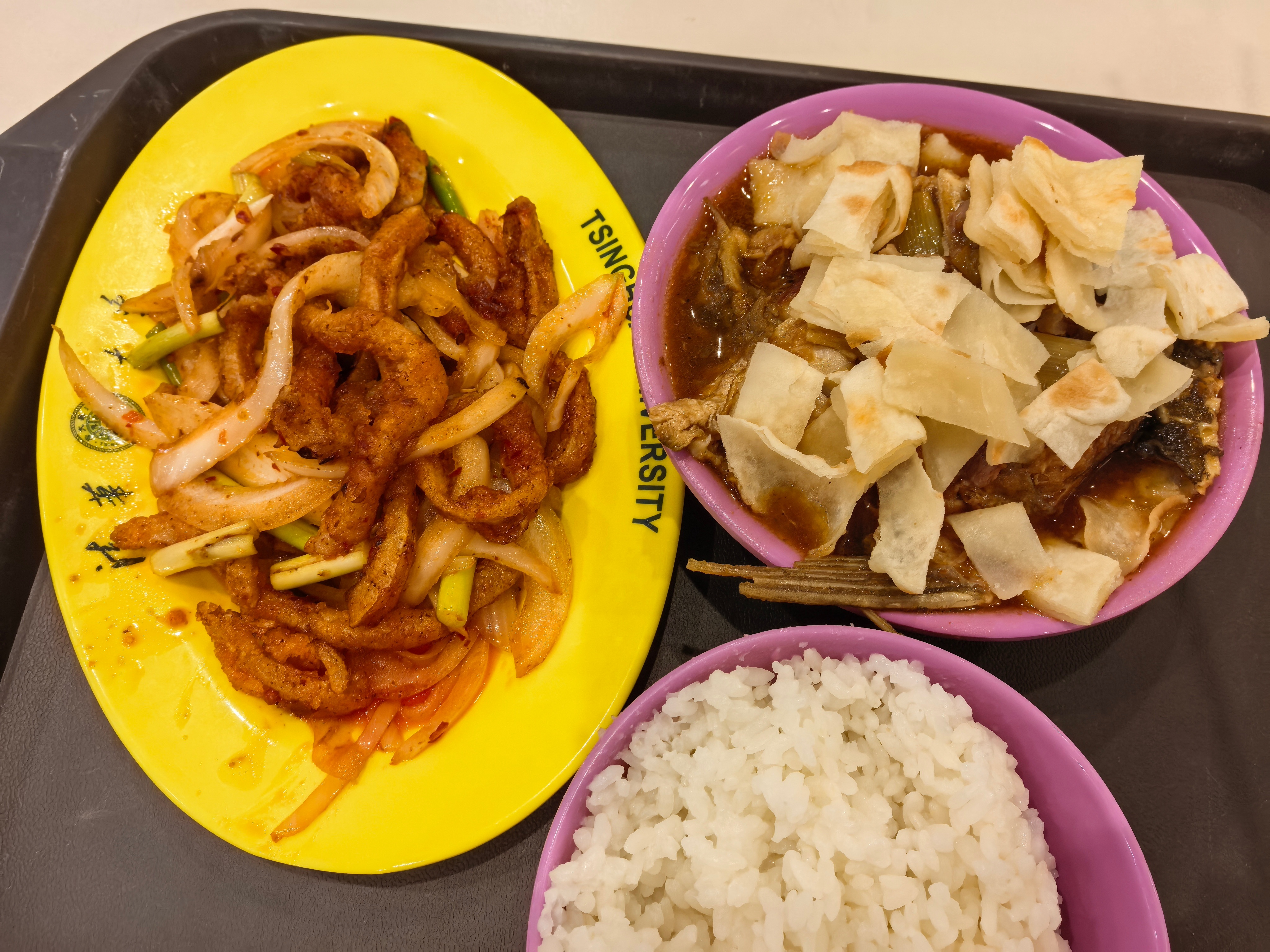 干煸鱿鱼和鱼头泡饼