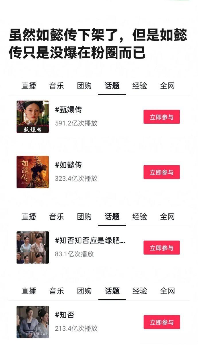 如懿传，当年扑成啥样，互联网没记忆吗？ ​​​