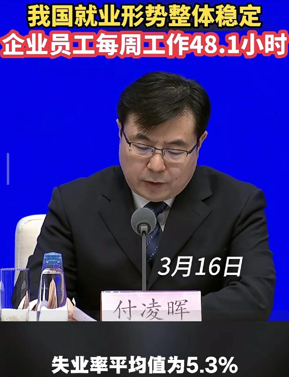 2026年3月16日，由国家统计局新闻发言人付凌晖在国新办发布会公布
- 就业形