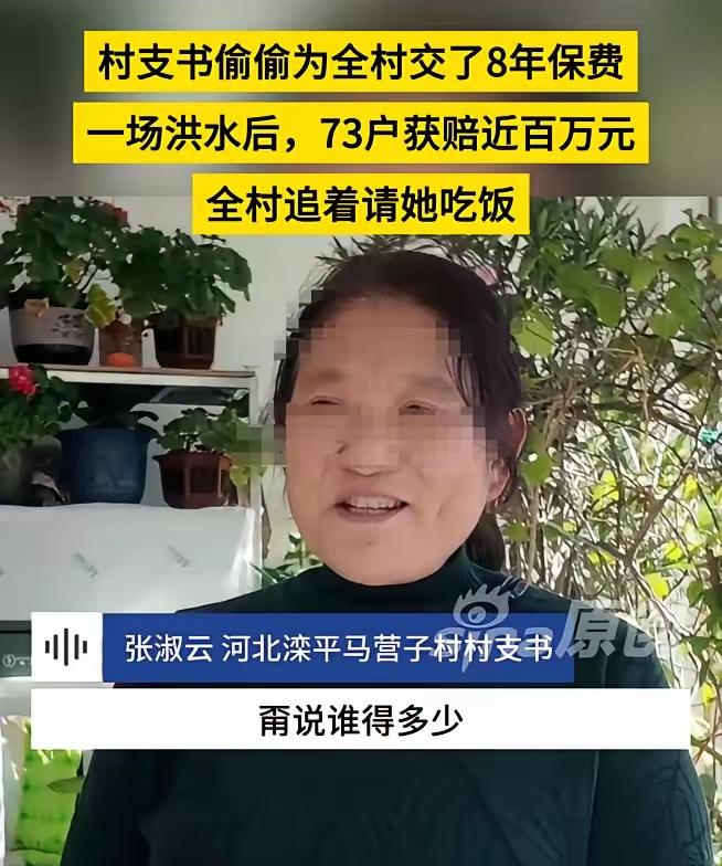河北一村支书，偷偷为275户村民购买了8年的保险，在大水来临之际，有73户人家受