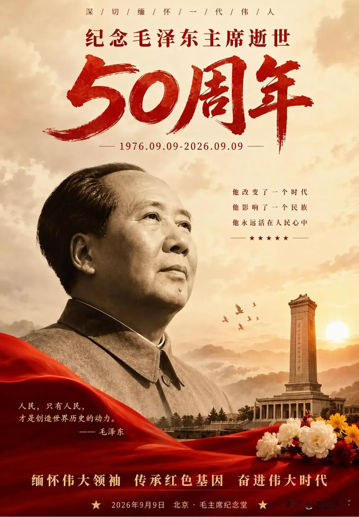 隆重纪念深切缅怀世界无产阶级和被压迫民族的伟大领袖和革命导师毛泽东主席逝世五十周