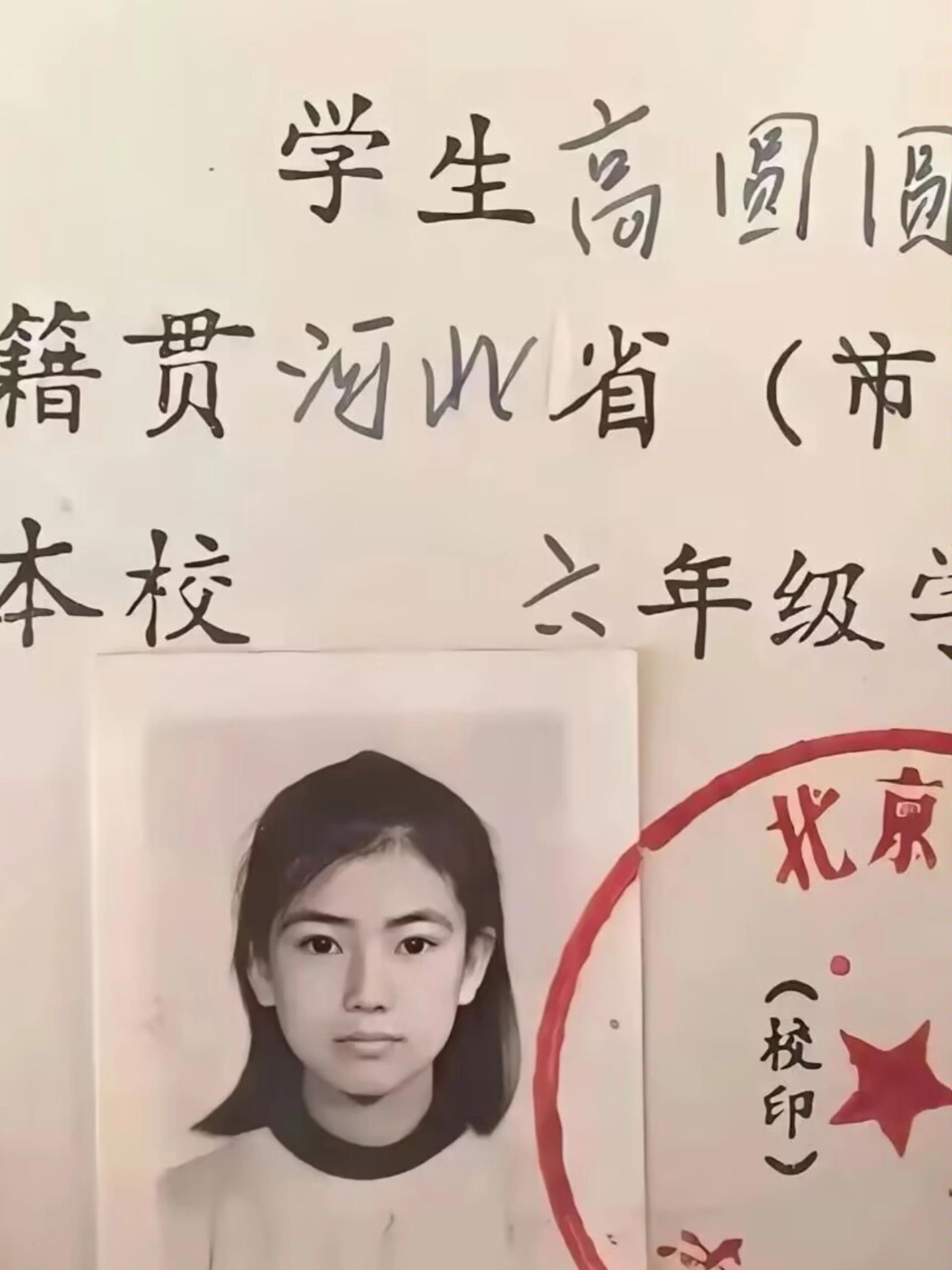 高圆圆小时候就长的很靓了 