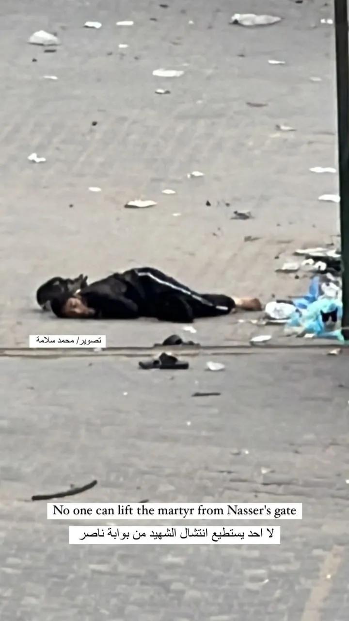 几小时前，以色列军方在汗尤尼斯的纳赛尔医院前狙击了一名儿童，并继续瞄准试图接近他